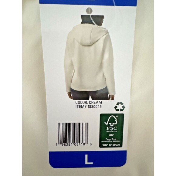 32 Degrees Womens Large Cream White Softshell Windbreaker Jacket Hooded New - Picture 7 of 11